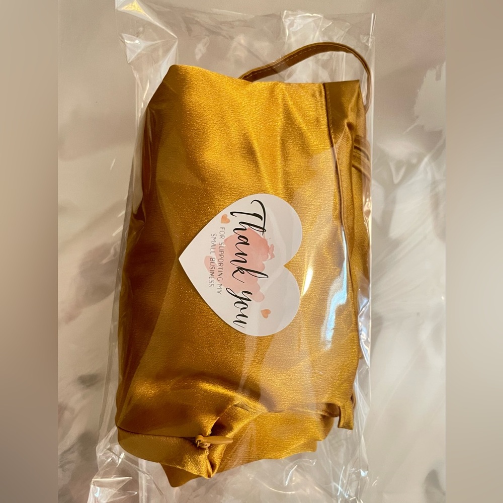 Mustard Midi Spaghetti Strap Bodycon Drawstring Ruched Side Slit Dress| Small - Picture 11 of 11